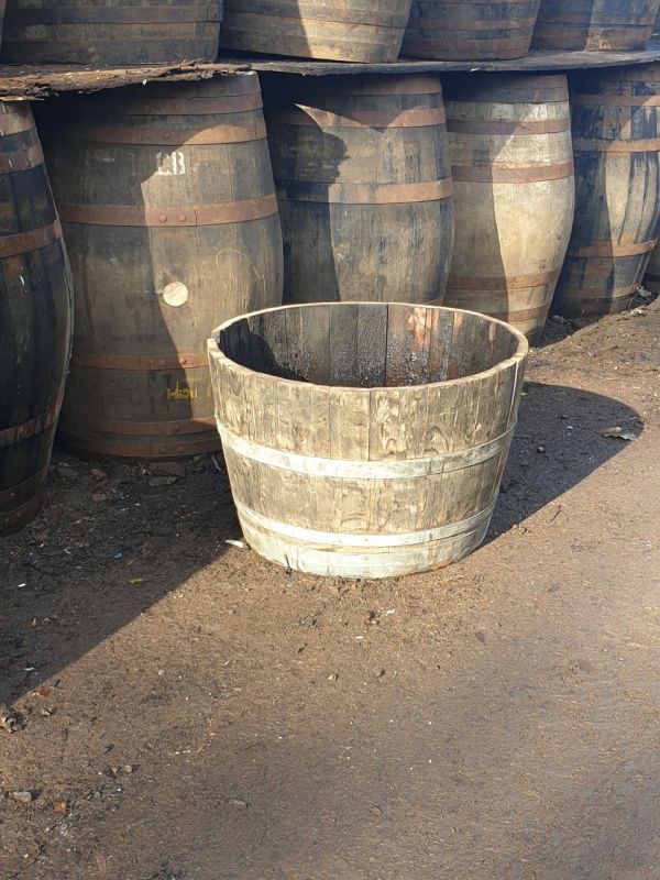 Half French Oak Wine Barrel Tub Planter 28
