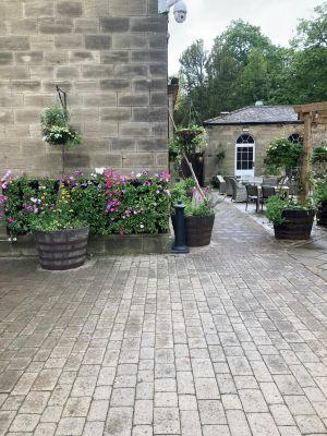 36" Natural Finish Oak Tubs Half-Barrel Planters