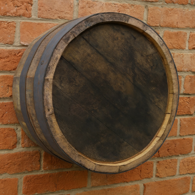 12 inch (30cm) Rustic with Black Hoops Finish Barrel Ends