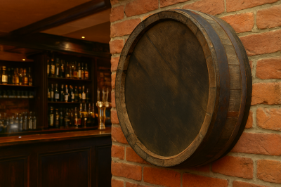 15 inch (38cm) Rustic with Black Hoops Finish Barrel Ends