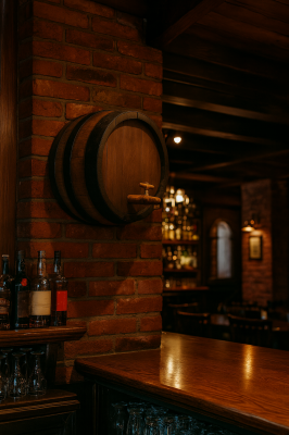 23 inch (58cm) Rustic with Black Hoops Finish Barrel Ends