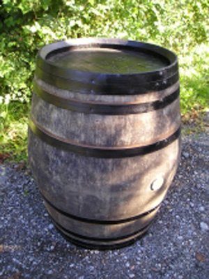 Rustic Barrel Table Black Hoops