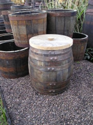 40L Oak Barrel Bin