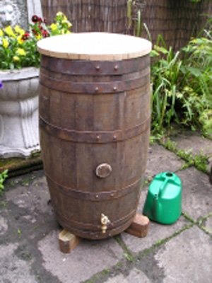 30 Gallon Slim Line Rustic Oak Water Butt - OUT OF STOCK