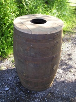 200 Litre Barrel Litter Bin With Central Filling Hole