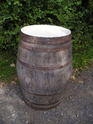 Limed Oak Barrel Posseur Table
