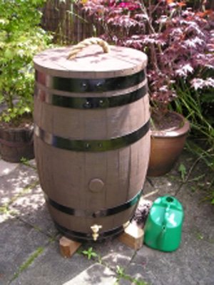 30 Gallon Slim Line Stained Oak Water Butt - OUT OF STOCK
