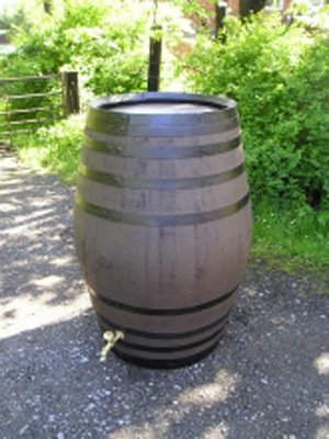 100 Gallon Stained Barrel Water Butts