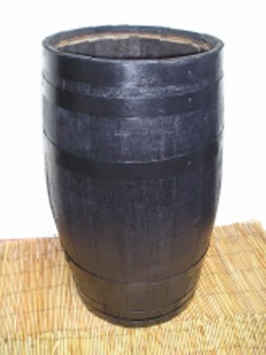 Tall Barrel Planter - Dark Stained Finish