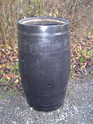 Tall Strawberry Barrel Planter - Dark Stained Finish