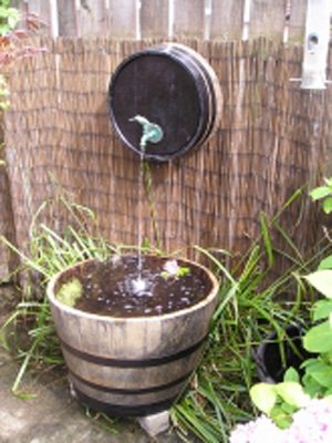 Barrel Kingfisher Tap Spitter and Rustic Tub