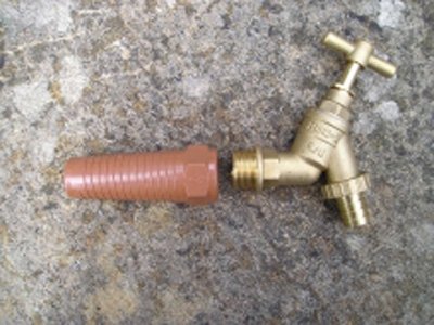 Tap Adaptor Length 100mm Hole Size 30mm-35mm CN434 with brass tap