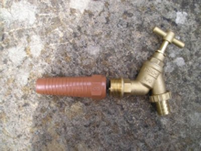 Tap Adaptor Length 100mm Hole Size 23mm-30mm CN334 with brass tap