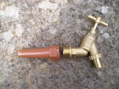Tap Adaptor Length 100mm Hole Size 22mm-25mm CN234 with brass tap