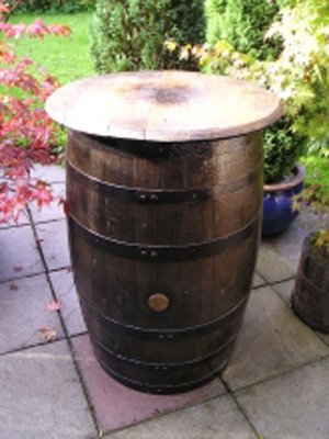 Whisky Barrel Table Dark Varnish