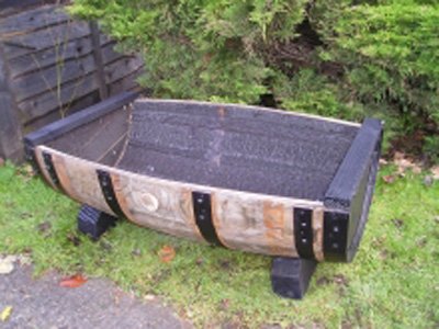 Rustic Barrel Cradle  Planter