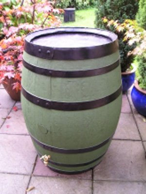 56 Gallon Green Stained Water Butts