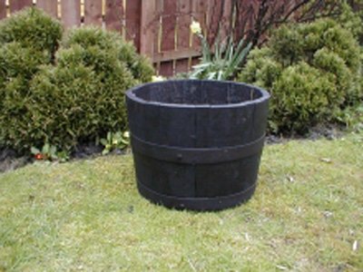 20" Dark Stained Finish Oak Tubs Half-Barrels