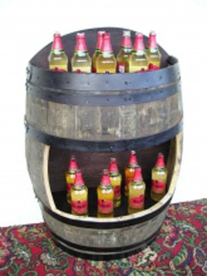 Wall Barrel Drinks Display Cabinet