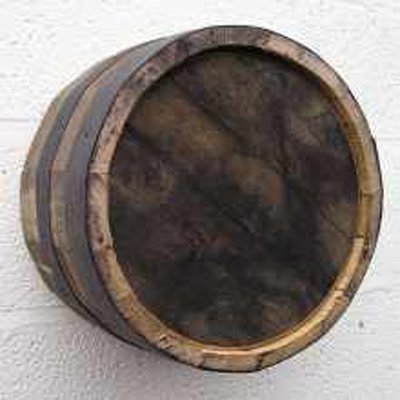 23 inch (58cm) Rustic with Black Hoops Finish Barrel Ends