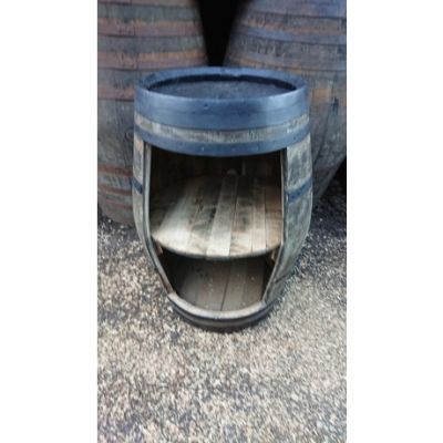 BARREL BAR TABLE WITH SHELF - 56G