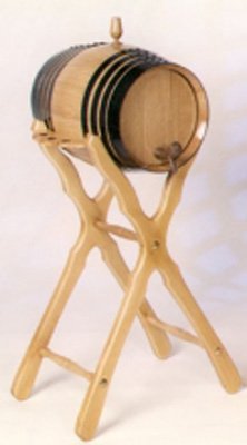 Seasoned Oak 16 L Wine Barrel with high Stand