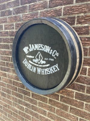 Jameson Stencilled Whiskey Barrel End