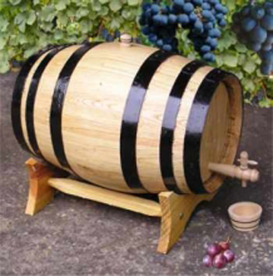 Seasoned Oak 5-litre Barrel Shaped Wine Barrel
