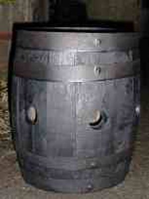 Firkin Barrel Planter - Dark Stained Finish