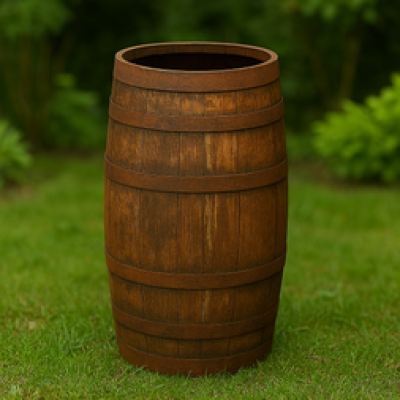 Tall Barrel Planter - Natural Finish