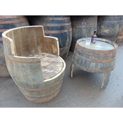 Whisky Barrel Chair & Barrel Table