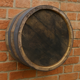 27 inch (68cm) Rustic with Black Hoops Finish Barrel Ends