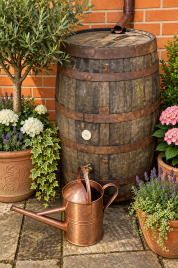 40 Gallon Rustic Oak Barrel Water Butts