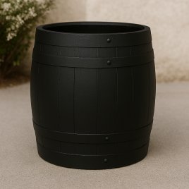 Firkin Barrel Planter - Dark Stained Finish