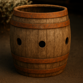Strawberry Firkin Barrel Planter - Natural Finish