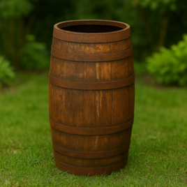 Tall Barrel Planter - Natural Finish